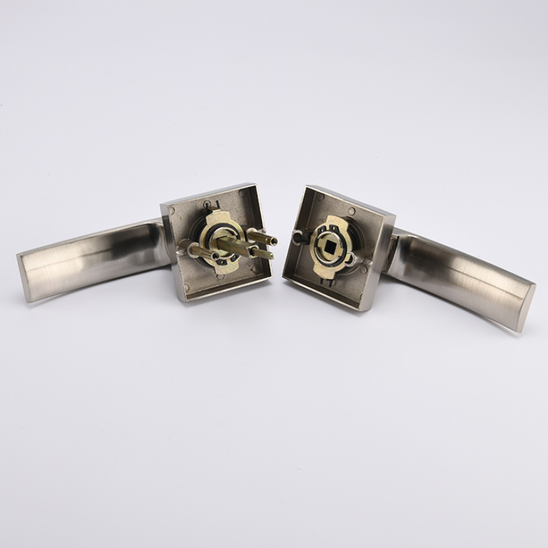 S7811 مقبض باب النيكل الساتان مع قفل ومفتاح ، قفل باب الإدخال/door ، رافعة القفل الأمامي.