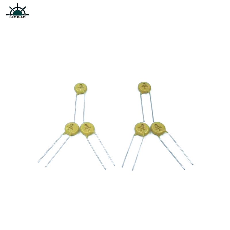 الصين ODM إلكترونيات مكونات، الأصفر MOV 10MM 10D561 560V أكسيد الزنك varistor (varistor أكسيد movmetal)