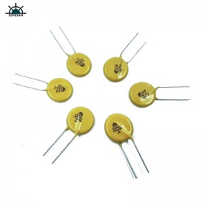 الصين ODM قوة كبيرة، واقية الرعد الأصفر mov 20mm 10٪ HVR20D681K أكسيد الزنك varistor لمعدات مزود الطاقة