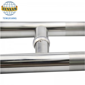 تخصيص الحديثة أنبوب دائري h نوع الفولاذ المقاوم للصدأ انزلاق سحب الباب اكسسوارات الحمام دش الباب مقبض الزجاج