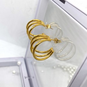 الفولاذ المقاوم للصدأ فراغ مطلية بالذهب 18K/14K الأقراط