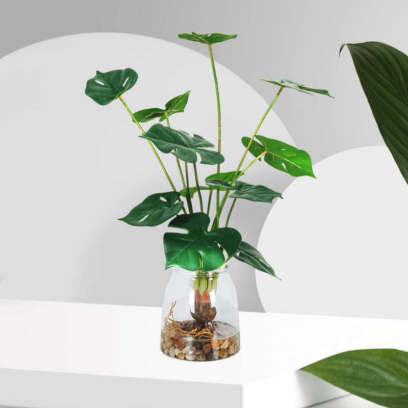 حديثا تصميم حار بيع عالية الجودة الجملة النباتات الاصطناعية بوعاء الاصطناعي الزخرفية الأخضر