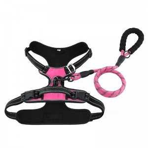 مخصص الكلب سترة عاكسة نايلون مشبك كبير الكلب تسخير مع المقود