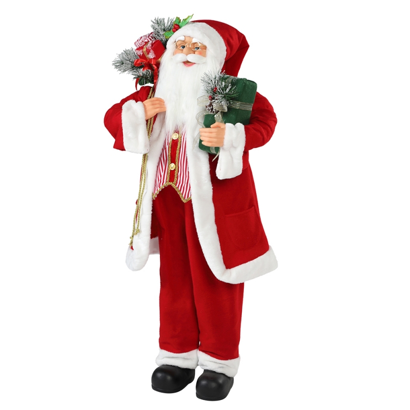 30 ~ 110CM عيد الميلاد الدائمة سانتا كلوز مع هدية حقيبة زخرفة الديكور عطلة التقليدية تمثال مجموعة عيد الميلاد