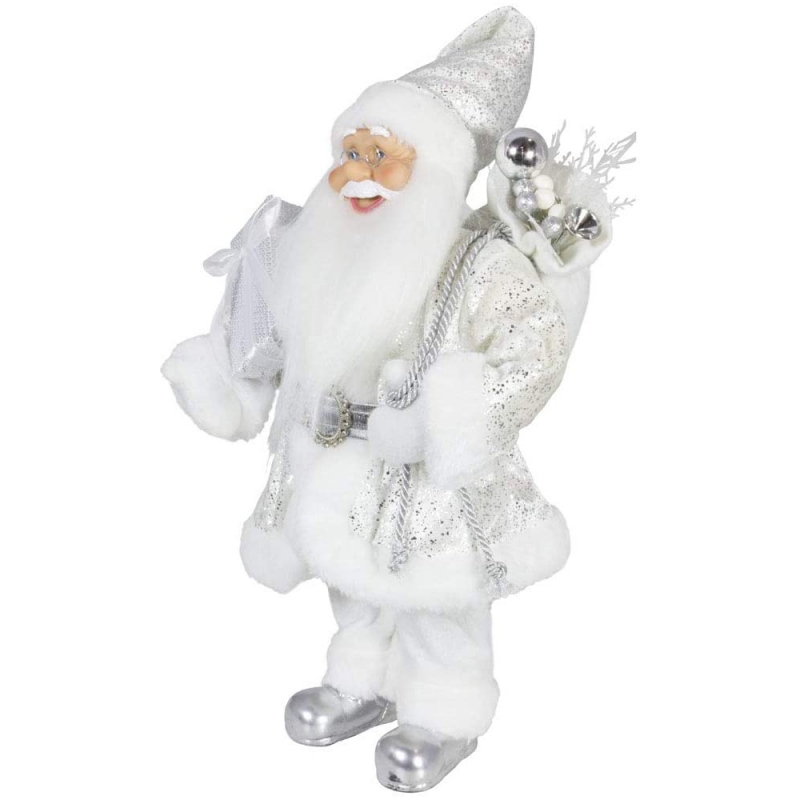 نوبل 45 سنتيمتر زينة عيد الميلاد الدائمة سانتا كلوز في الفضة شجرة عيد الميلاد الحلي اللوازم عطلة التقليدية تمثال