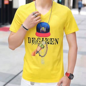 الرجال محبوك تي شيرت