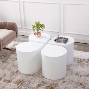 تصميم البتلة الجمالية طاولة القهوة الفاخرة مجموعة 4 الجداول الجانب الذهب لغرفة المعيشة الحديثة