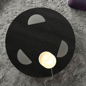 التصميم الإيطالي الفولاذ المقاوم للصدأ الساق الكبيرة الفاخرة الأسود الزجاج جولة طاولة القهوة الحديثة ل أثاث غرفة المعيشة