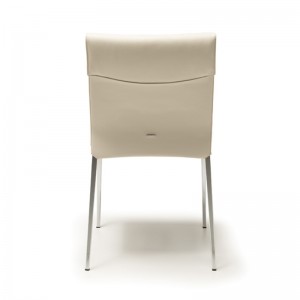 الإيطالية البيضاء المعدنية الجلود الاسكندنافية كرسي الطعام مجموعة من 6 لغرفة الطعام