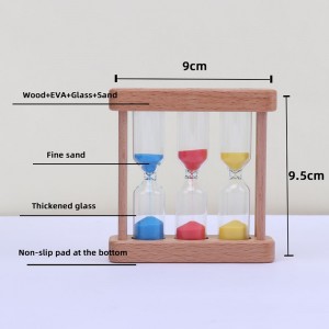 يمكن تخصيص المصنع 3 في 1 ساعة زجاجية من الزجاج الزجاجي الموقت لطهي المطبخ الأوروبي الإبداعي المعدني المعدني الدوران الساعة الزرقاء