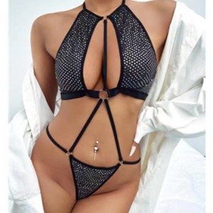 ملخصات ثونغ مثير تيدي مع النسيج الساطع ل sexy bustiers