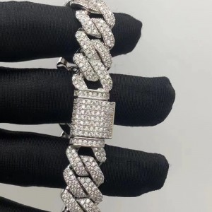 Tuochen Jewelry Silver Silver 925 مع سوار حجر مويسانيت للرجل