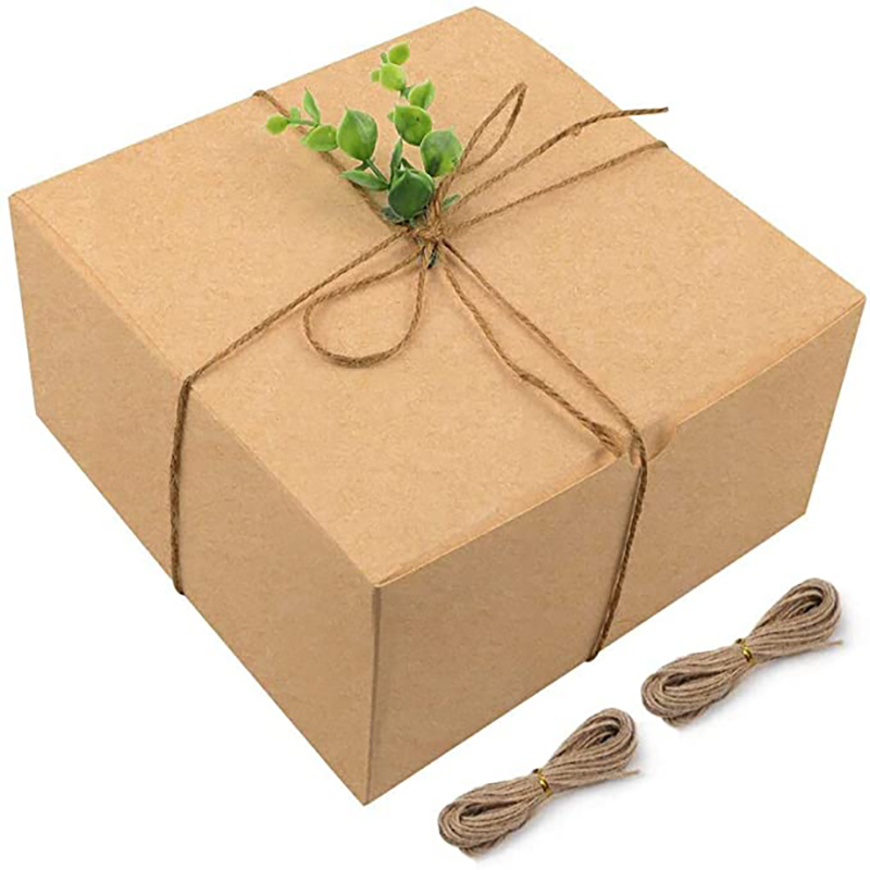 Moretoes Brown Gift Joxes Kraft Pack 8x8x4 بوصة ، صناديق من الورق الورقية مع الأغطية لهدايا عيد الميلاد ، وصناديق اقتراح وصيفات الشرف ، وصناديق كب كيك ، وصندوق هدايا صياغة