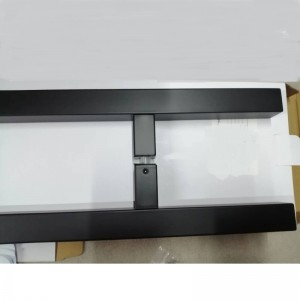 SS-031 أسود عالي الجودة من الفولاذ المقاوم للصدأ الزجاجية دفع قبضة مقبض ح الشكل المزدوج ، 24 بوصة مقبض الباب انزلاق مربع