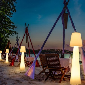 مهرجان البولي إيثيلين البولي إيثيلين في الهواء الطلق مصباح أرضي يقف لحفل حديقة العشب والزخارف في الهواء الطلق مصباح أرضي LED