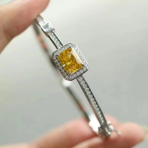 الفضة الاسترليني 925 مع سوار الماس العالي الكربون الملون