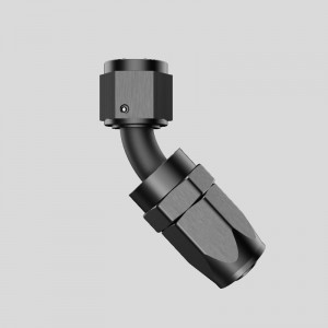 45 درجة من الألومنيوم قطعة واحدة كاملة التدفق دوار خرطوم نهاية خرطوم وقود الوقود نهاية التركيب