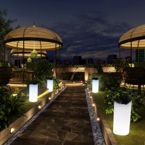 في الهواء الطلق LED الأواني المضاءة الزهور المضاءة ، RGB اللون المتغير البلاستيك LED الأواني الزهور المضيئة لحفل الزفاف ، حفل الحدث ، ...