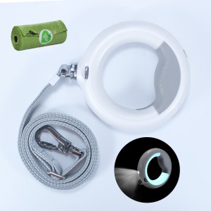 تشابك حرة عاكسة الثقيلة عاكسة الكلب المقود المدمج في مقصورة حقيبة أنبوب المشي المشي مقود 360 اليدين خالية