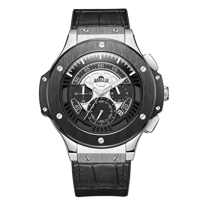 Baogela Hommes Montres Hommes Horloge de Luxe Marque Quartz Sport Montre Rose chronographe Mode Montre Bracelet Pour Hommes1910