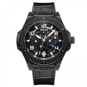 ساعة باوجيلا ووتش الساعات الميكانيكية أوتوماتيكية الأزياء المجوفة للرجال المضيء الكبير 50m ساعة مقاومة للماء 2001 أسود
