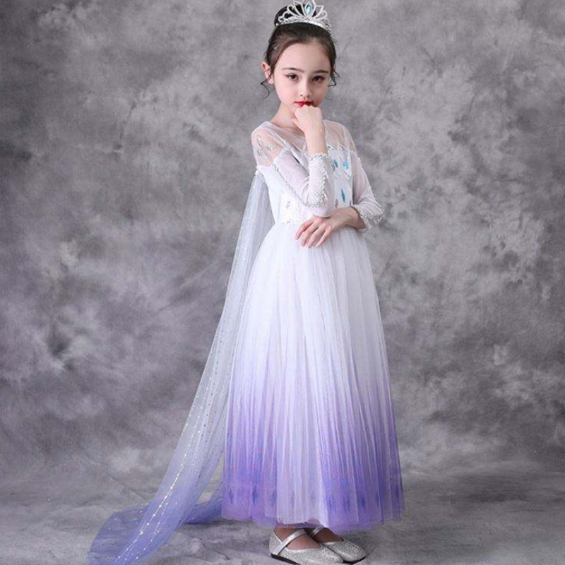 cos110 فساتين الفتيات الأميرة cosplay elsa dress alloween clothing teval tv&movie kids