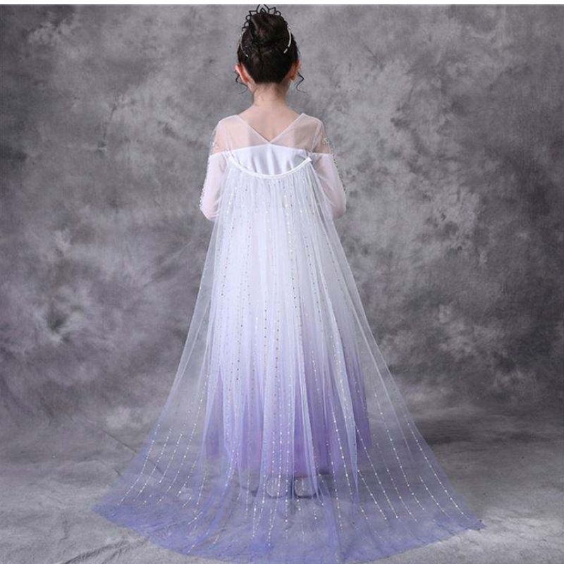 cos110 فساتين الفتيات الأميرة cosplay elsa dress alloween clothing teval tv&movie kids