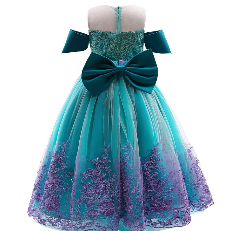 Mermaid Princess Girl Dress Kids Halloween Cosplay Cosplay Complay طفلة أرجوانية لباس الأطفال