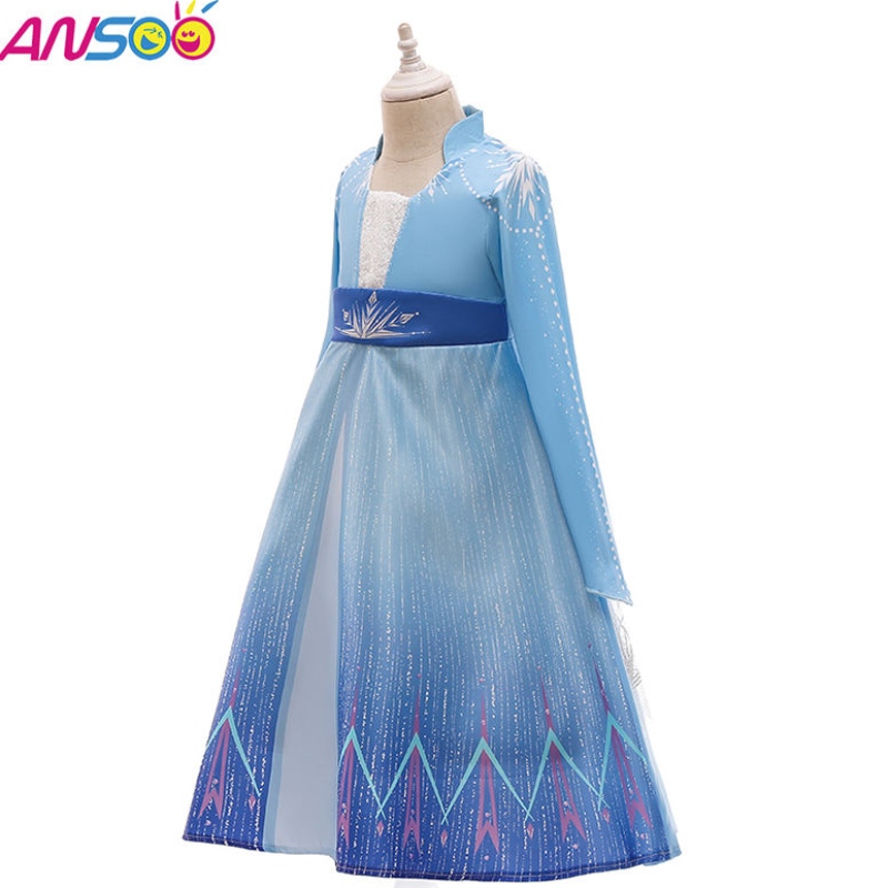 ansoo Kids Elsa Princess Dress Halloween Cosplay Fancy Party Dress Up Anna Elsa Costume for Girls