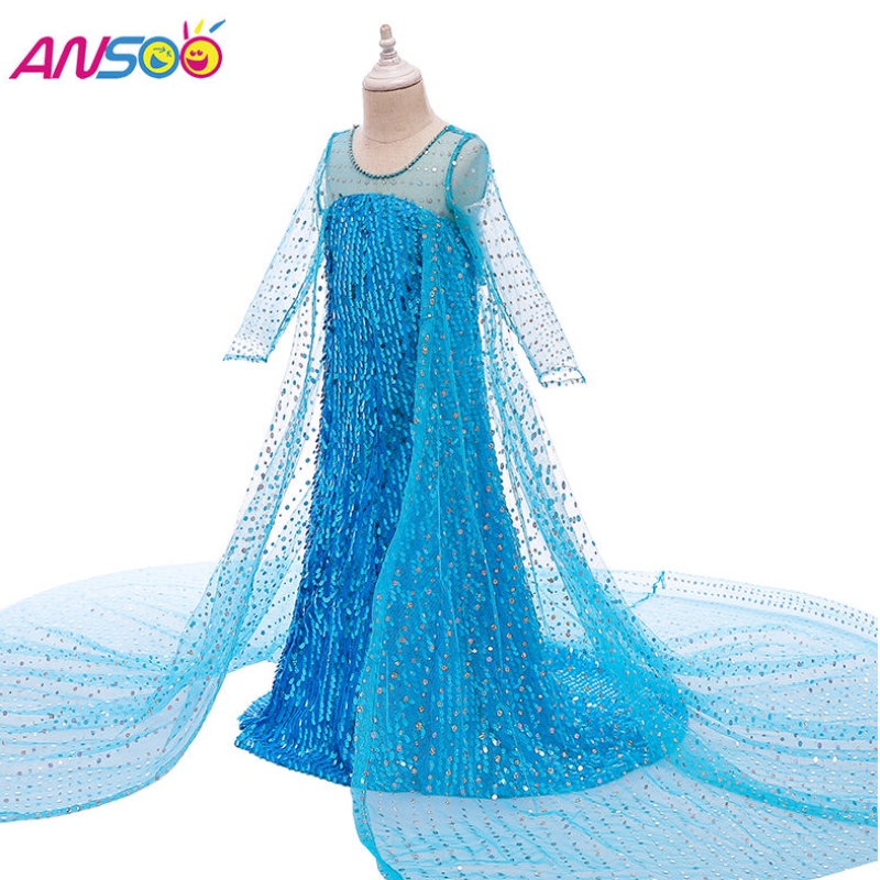 ANSOO TOPLE COMMSS ALCTING ANCHING PRINCESS UP UP LUNG TAIL 2022 ELSA Anna Dress for Girls