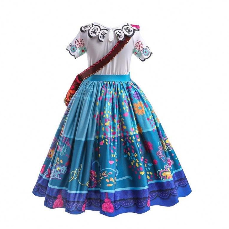 المصنع المباشر إمدادات جديدة للكرنفال الأطفال Cosplay Costume Isabella Purple Encanto فستان للأطفال HCIS-001