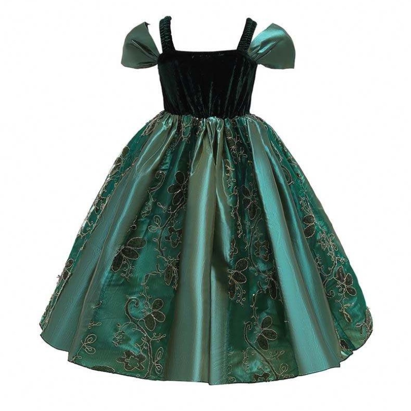 022 أفضل لباس ملابس أطفال صغيرة فتيات هالوين الأميرة آنا إلسا زي مع كيب HCGD-032