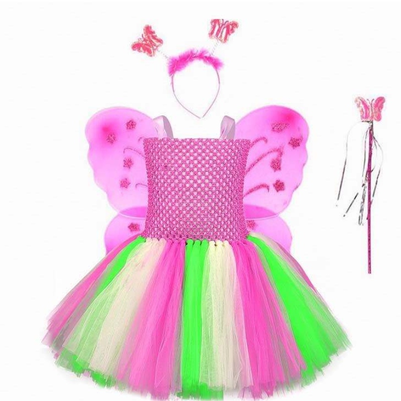 عيد ميلاد عيد الميلاد حفلة عيد ميلاد Girls Mesh Tutu Butterfly Fairy Costume Kids HCMU-013