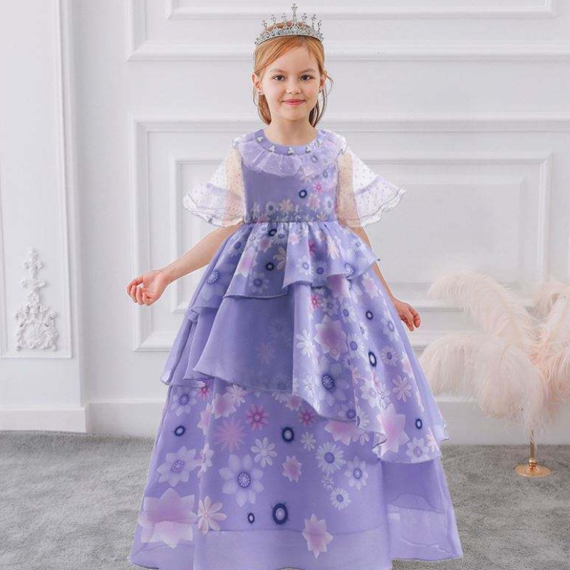 Baige Purple Isabella Mirabel Encanto Cosplay Costume Dress Girls Princess Dress MFMW001