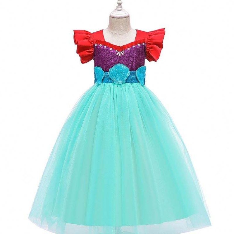 Baige 2021 نماذج جديدة للأكمام قصيرة الأطفال \\ لباس Mermaid Girl Cosplay Costume Bx0627