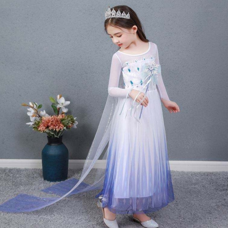 Baige Kids Girl Fancy Cosplay Long Cape Cosplay Party Princess Elsa Costume Costume