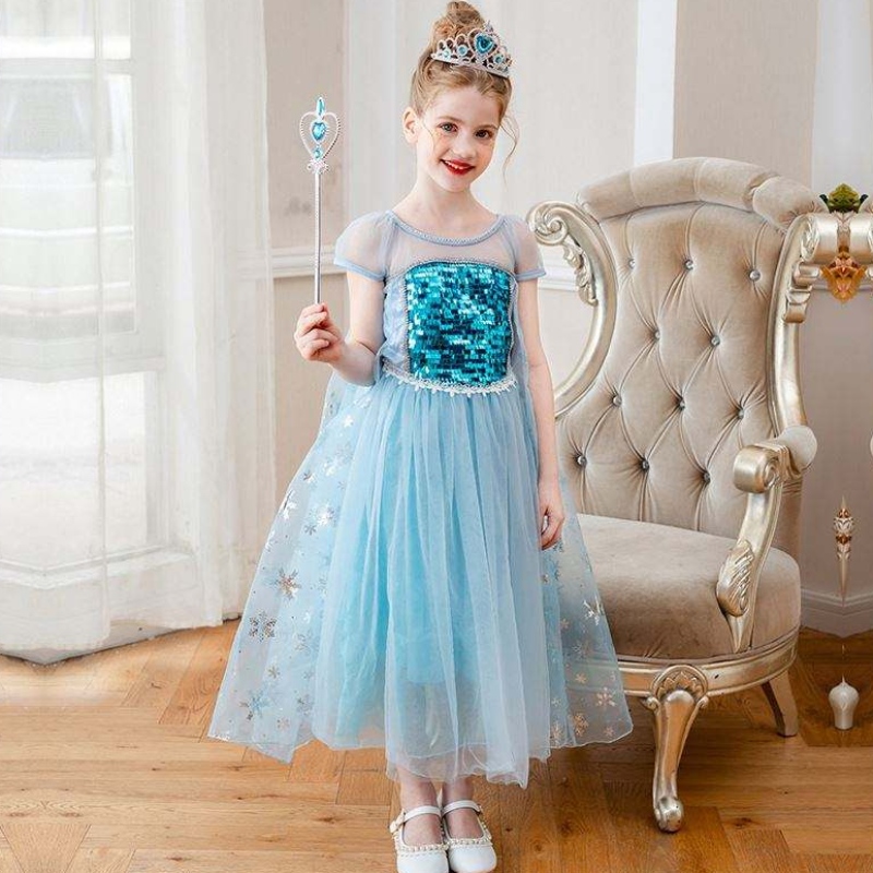 Baige وصول جديد بلا أكمام Elsa Anna أزياء الأطفال زي Cosplay Girls Costume Party Dresses