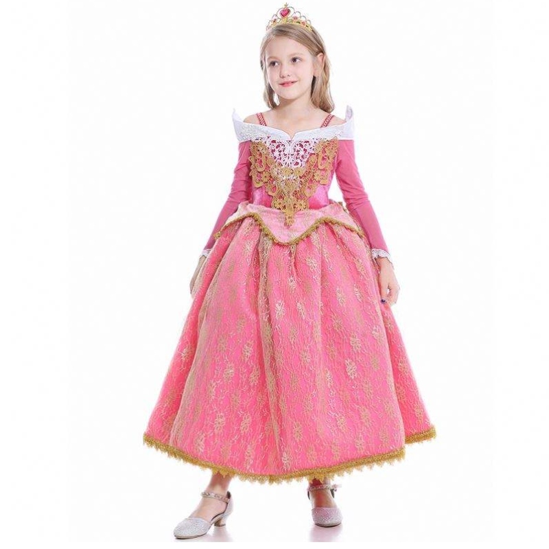 Baige 2021 New Girls Cosplay Elsa Dresses Kids Frocks Clothes Polyester Pattern Anna Princess Party Dress