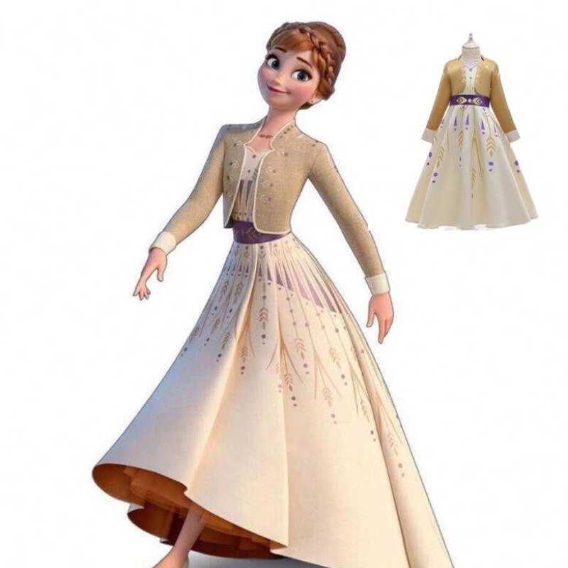 فيلم 2 Princess Elsa و Anna Baby Girls Cosplay Dress Bx1662