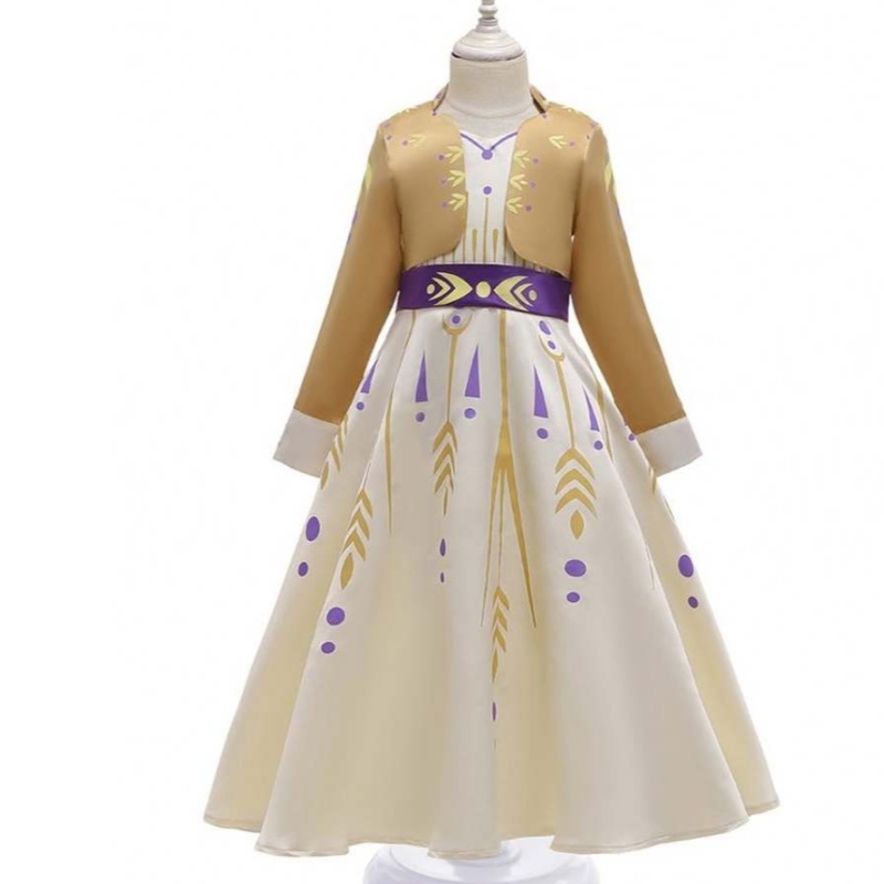 فيلم 2 Princess Elsa و Anna Baby Girls Cosplay Dress Bx1662