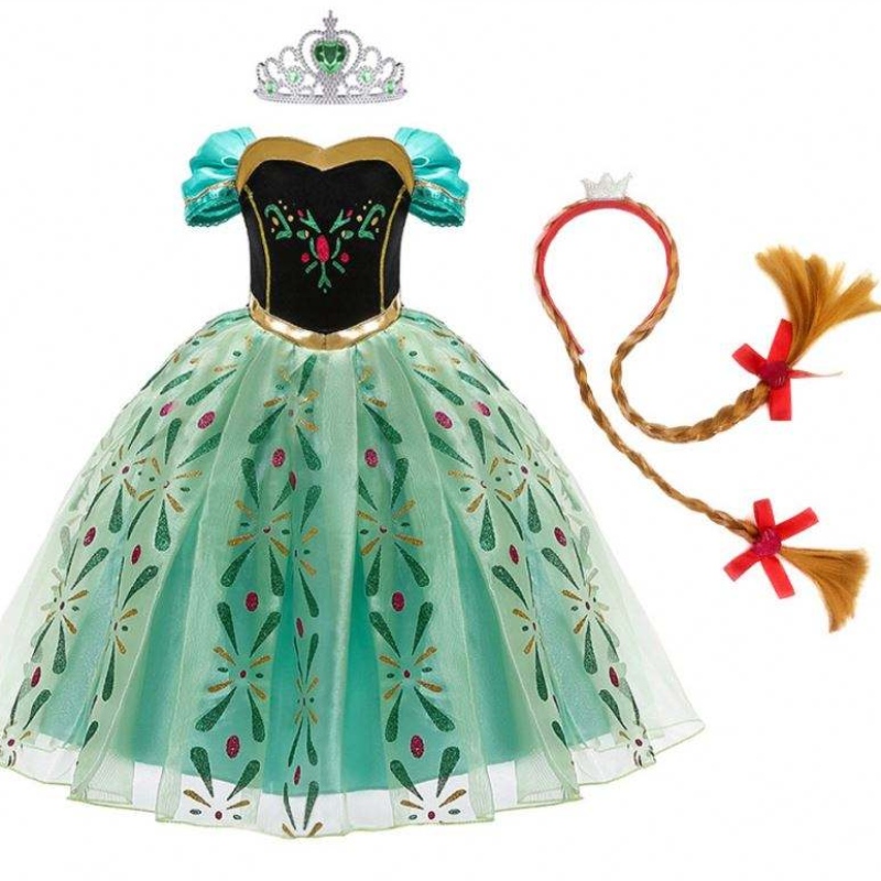آنا فستان للفتاة تأثيري الثلج ملكة الأميرة زي الأطفال عيد الهالوين ملابس الأطفال عيد ميلاد كرنفال