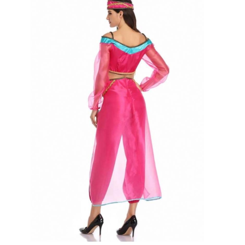 الجملة مثير المرأة الأكمام طويلة الأكمام العربية الهند ياسمين الأميرة زي الهالوين الجنية اليونانية آلهة سيدة cosplay زي cosplay