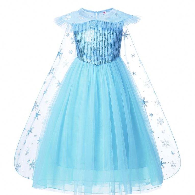 الفتيات إلسا تأثيري لباس زي خيالي فتاة الثلج عيد ميلاد عيد ميلاد الأطفال الأطفال الأميرة ملابس عباءة