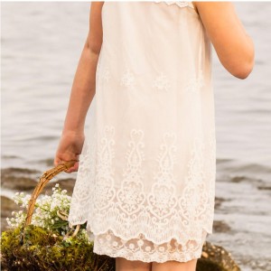 صيفي التطريز فتاة الدانتيل فستان العمر 2-12 فساتين الأميرة