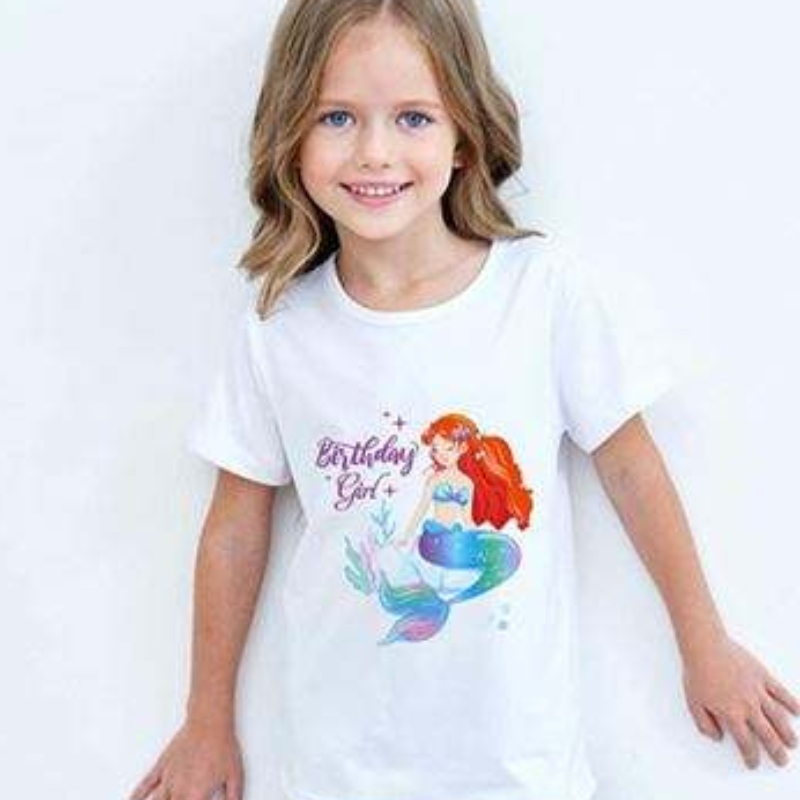 Baige Girl Summer Shorted Sleeved Cute Unicorn T-Shirt T-Shirt Rainbow Tutu تنورة الأداء