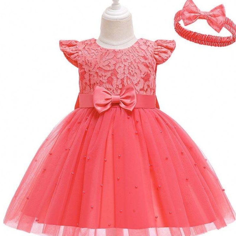 Baige Cross-Border Kids Dress Wholesale Color Color Lace Bowknot Kids \\'s Party Birthress D0761