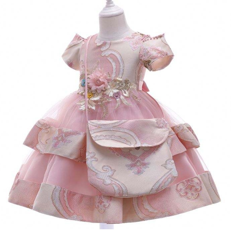 Baige Amazon Hot Sale New Wedding Frock Frock Cermony Girl Party Dress Kids 3-8 Years Old Girl Virties L5212