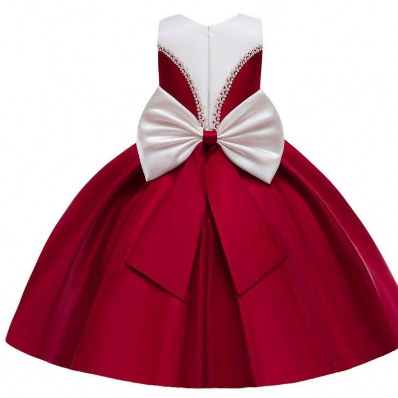 Baige Satin Material Big Bow Knot Red Color الأطفال