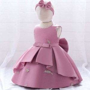Baige 2year baby baby lace party prock big bow princess wedding ball design اطفال عيد ميلاد التطريز طفل فتاة