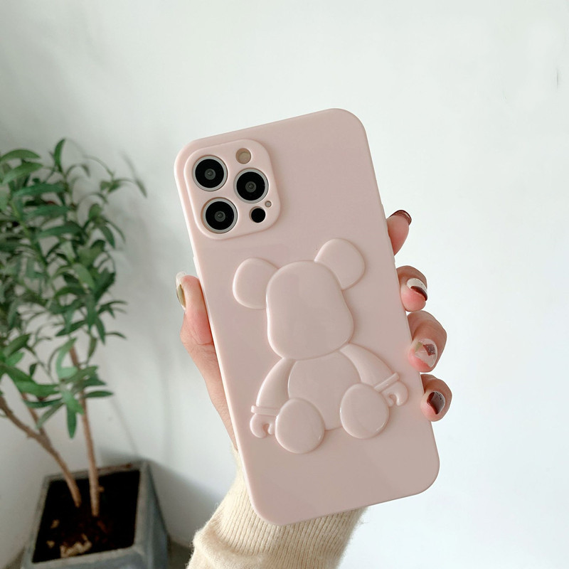 المنتج الجديد مناسب لـ Apple iPhone13Pro Leather Bear Solid Color Phone Case ، وترقية العدسة الحماية الكاملة ضد الخدوش ، وغطاء حماية مكافحة الاكتساب